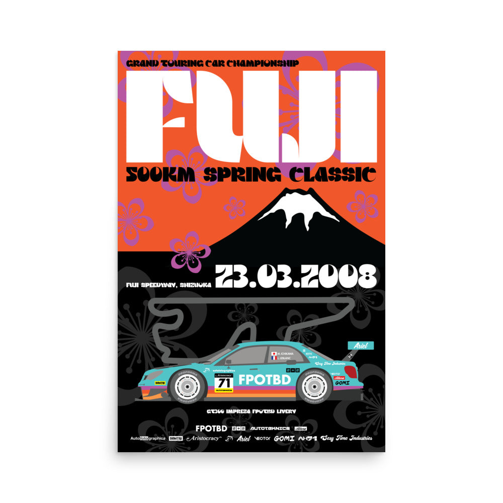 FPOTBD 2008 FUJI 500KM SPRING CLASSIC EVENT GT300 WRX 24x36 Poster.