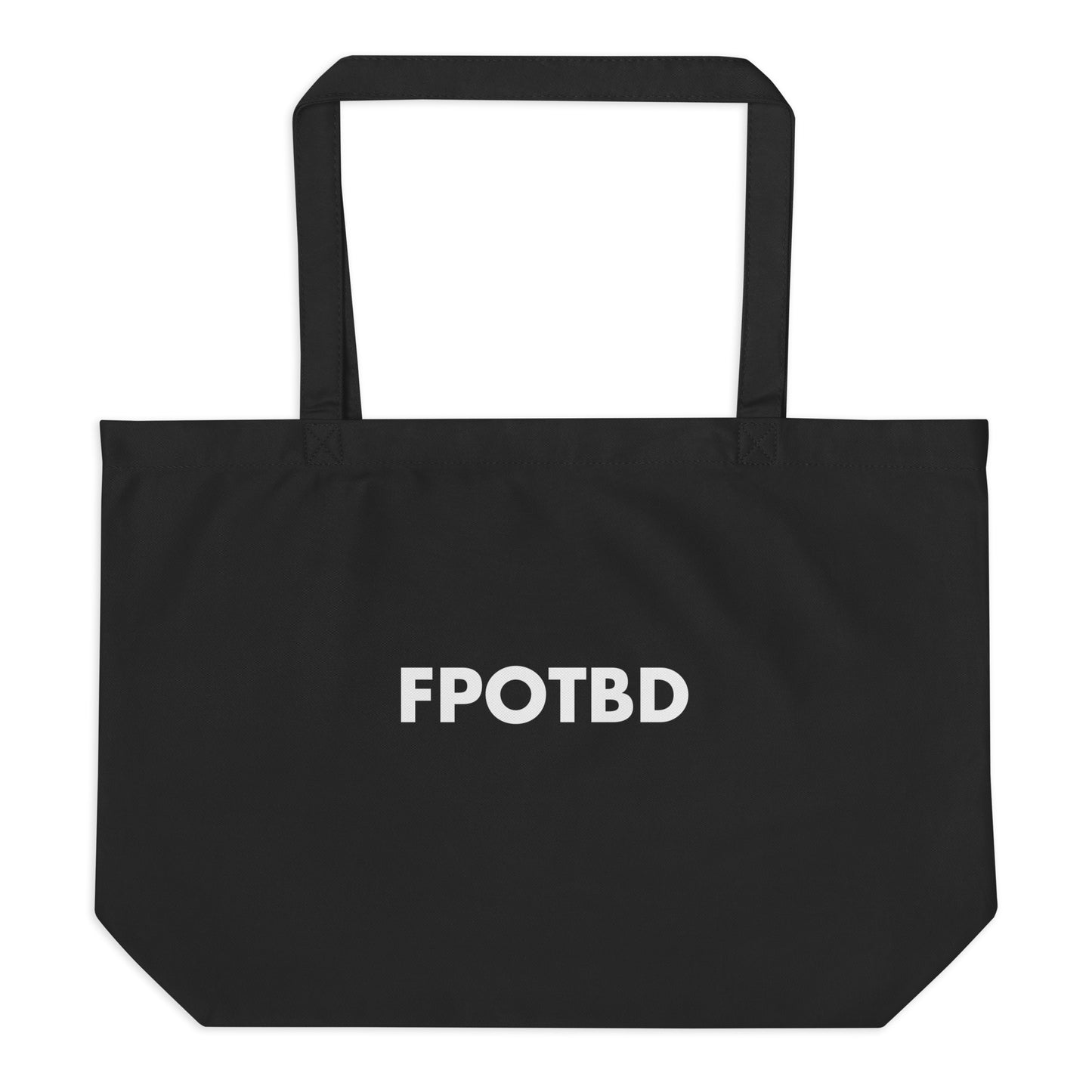 Back view of the FPOTBD 935 K3 Peko full color livery large organic tote bag in Black.