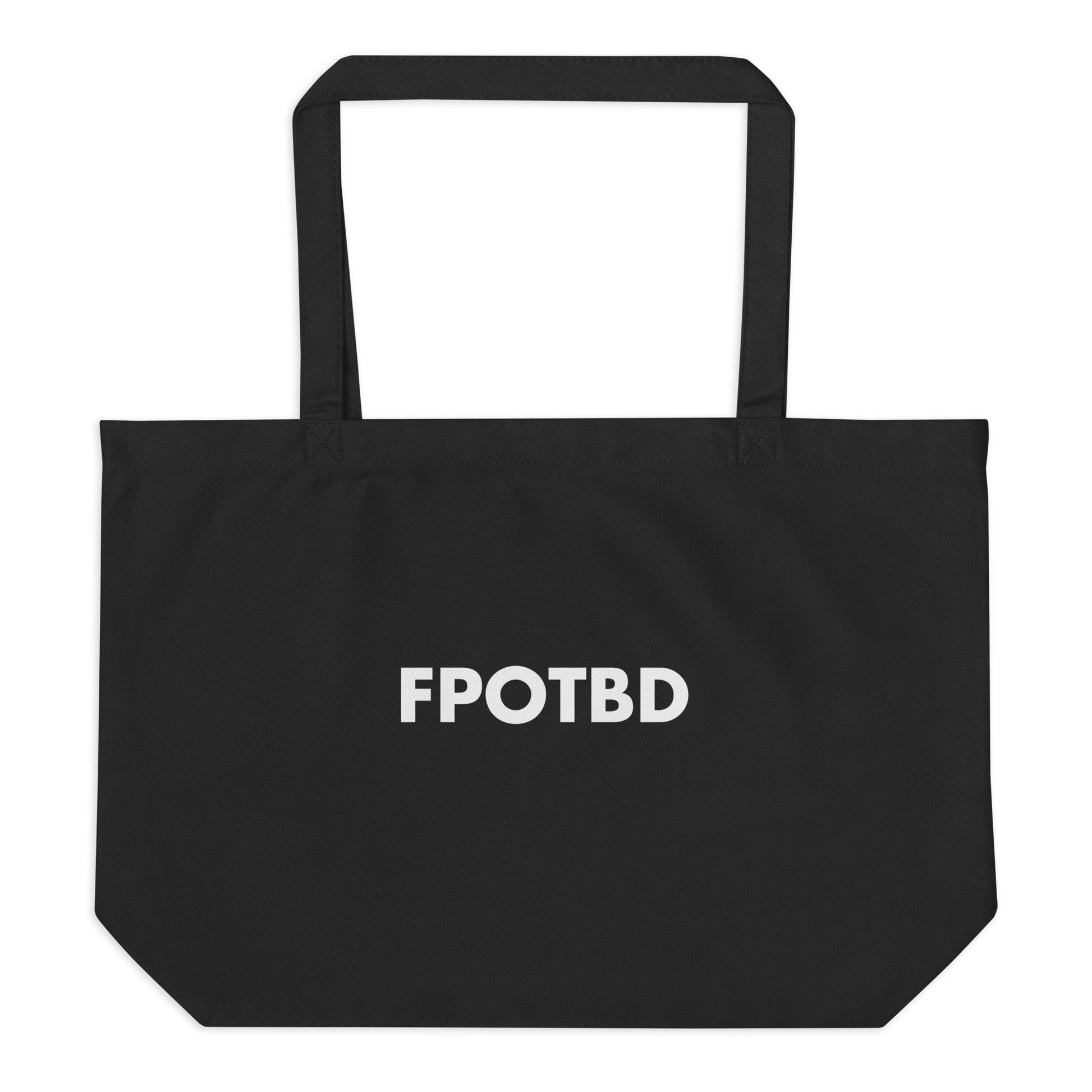 Back view of the FPOTBD 935 K3 Peko full color livery large organic tote bag in Black.