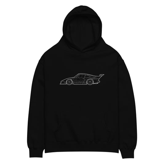 Front view of the FPOTBD 935 K3 Peko White Lines Edition pullover hoodie in Black.