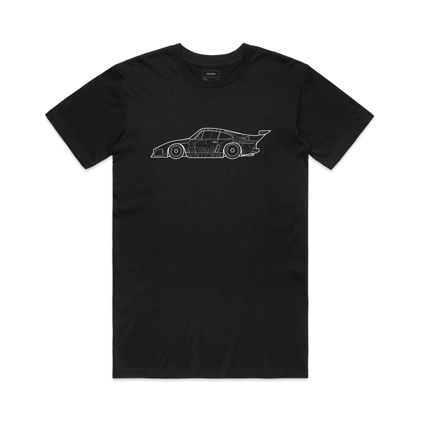 Front view of the FPOTBD 935 K3 Peko White Lines Edition short sleeved AS Colour cotton T-Shirt in Black.