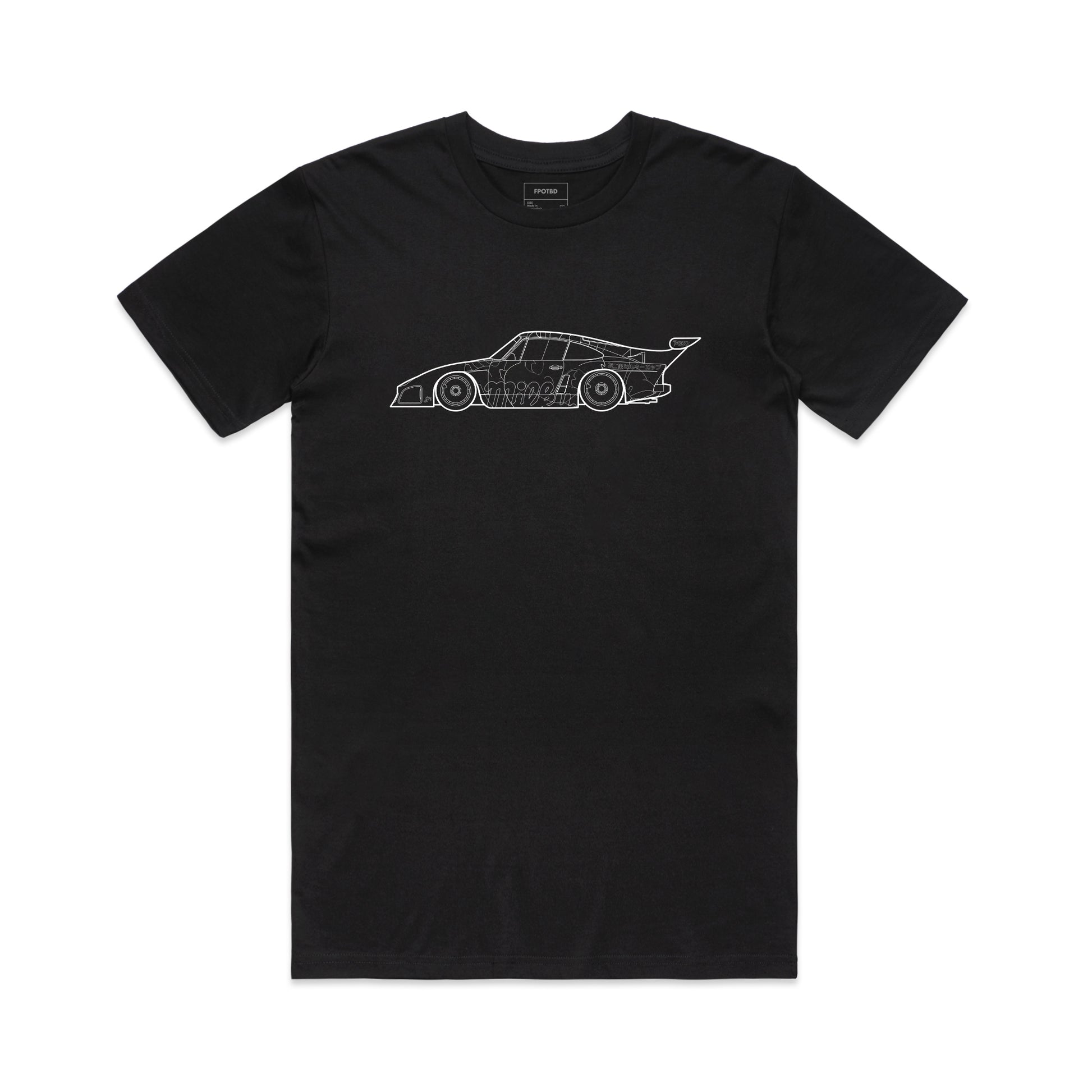 Front view of the FPOTBD 935 K3 Peko White Lines Edition short sleeved AS Colour cotton T-Shirt in Black.