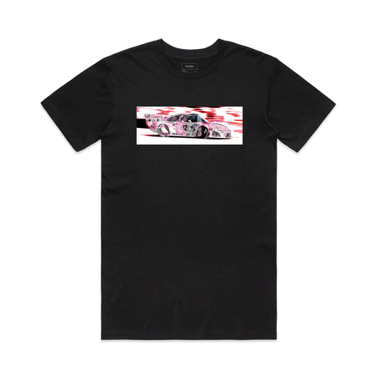 Front view of the FPOTBD 935 Speed photo short sleeved AS Colour cotton T-Shirt in Black.