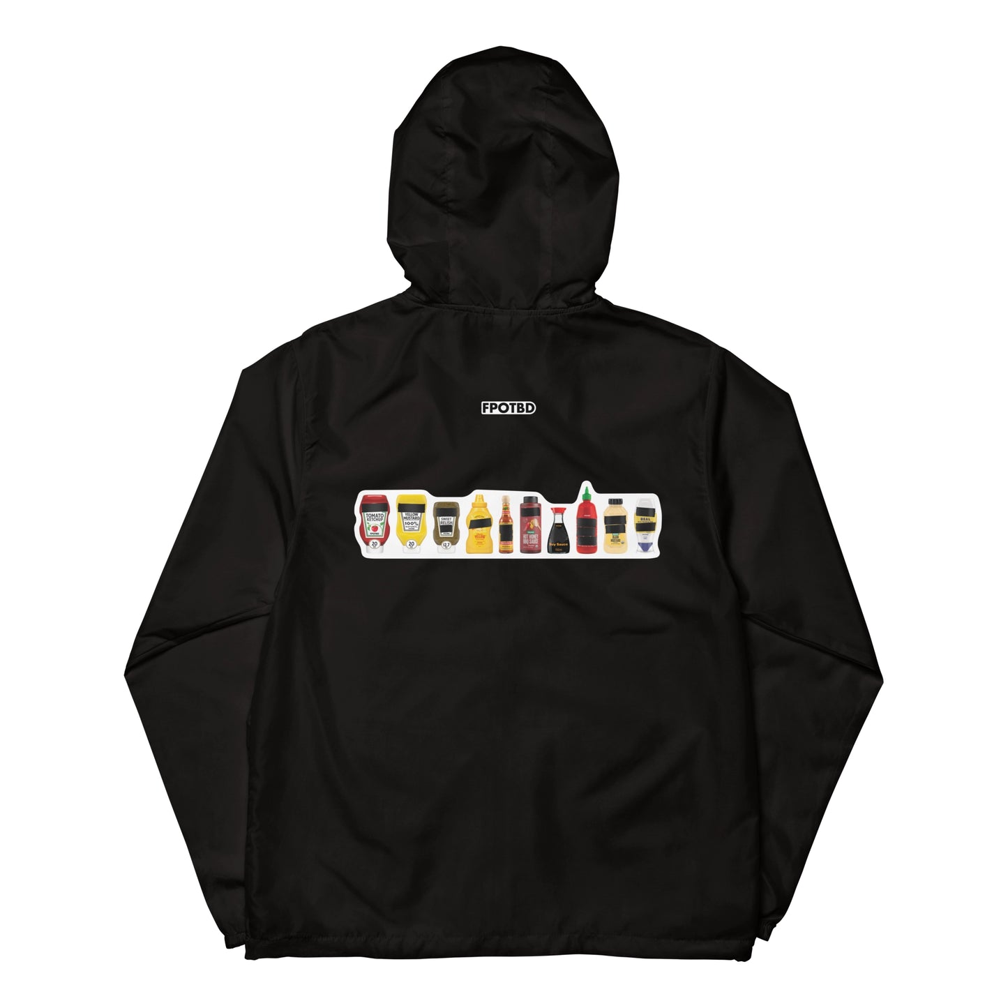 FPOTBD Censored Condiments 2.0 Lighweight Windbreaker Jacket in Black back.