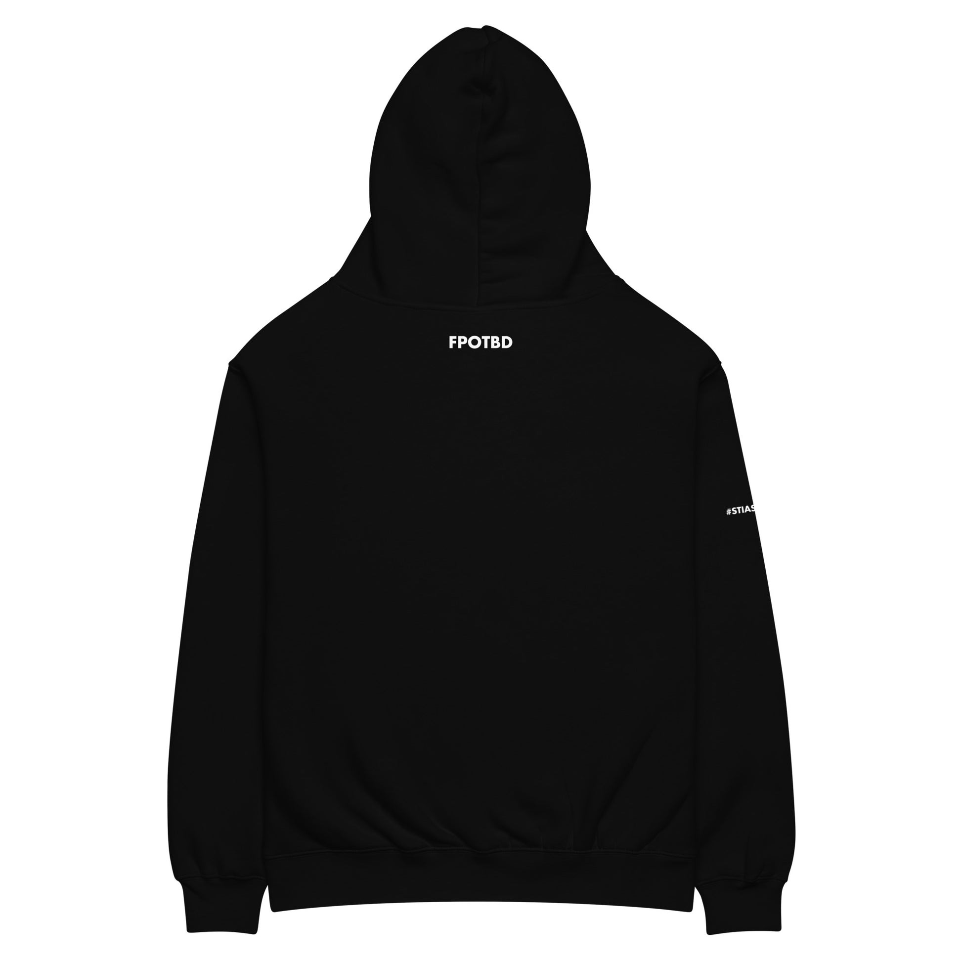 Back view of the FPOTBD WRX STI Assembly Ship livery pullover hoodie in Black.
